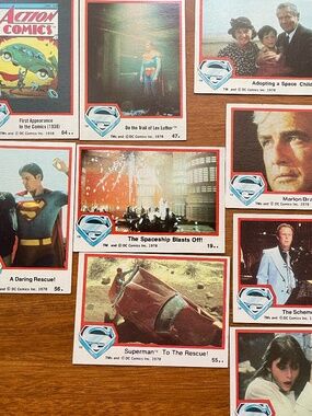 Vintage 1978 Superman Topps Trading Cards Lot of 9